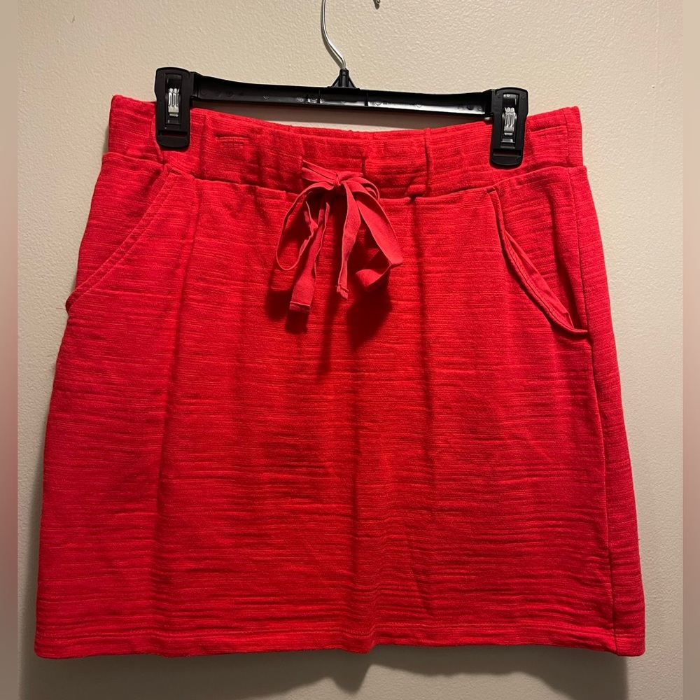 Loft Red Mini Skirt | Medium with Pockets